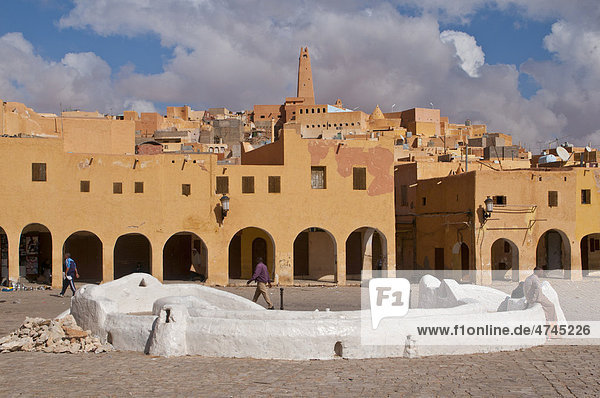 Market square in the village of Ghardaia in the Unesco World Heritage Site M'zab  Algeria  Africa