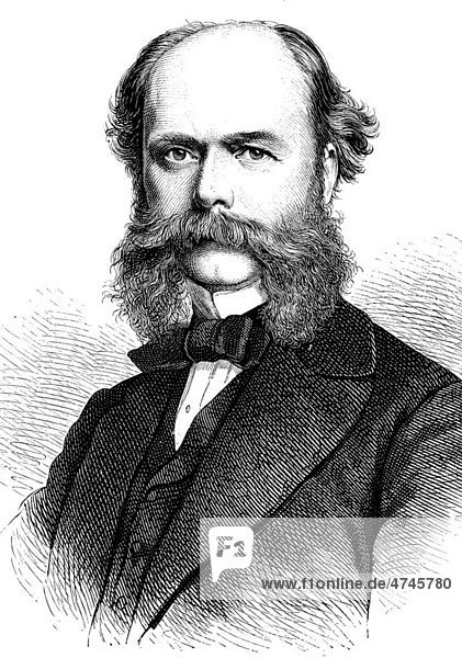 Hermann von Nostiz Wallwitz  1825 - 1906  Politiker  sächsischer Minister des Inneren  historische Illustration  1877