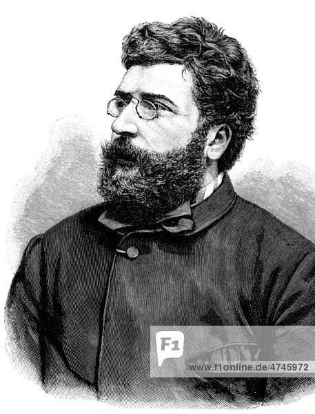 Georges Bizet  1838 - 1875  französischer Komponist  historisches Bild  ca. 1893