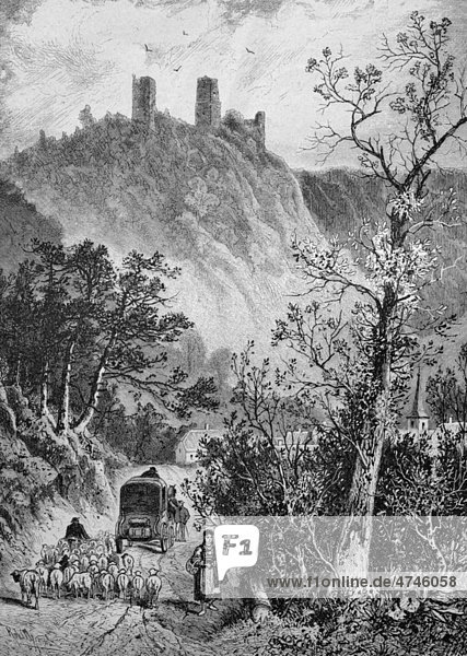 Ruine Lützelburg  Bayern  Deutschland  historisches Bild ca. 1893