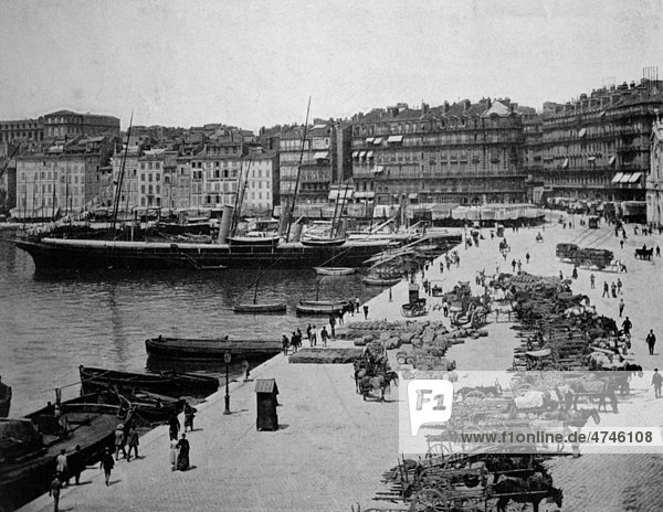 Eine der ersten Autotypien von Marseille  Bouches-du-RhÙne  Frankreich  historisches Foto  1884