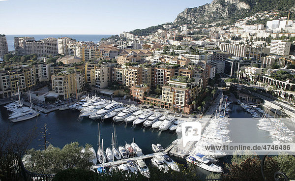 Hafen Port Fontvieille  Monaco-Fontvieille  Fürstentum Monaco  Europa