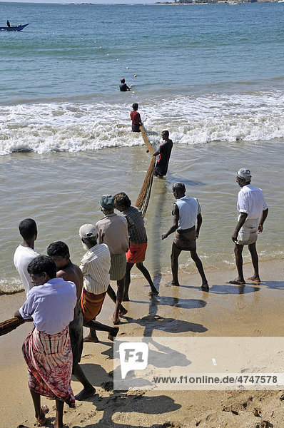 Fishermen  day labourers  beach in Galle  Sri Lanka  Ceylon  South Asia  Asia