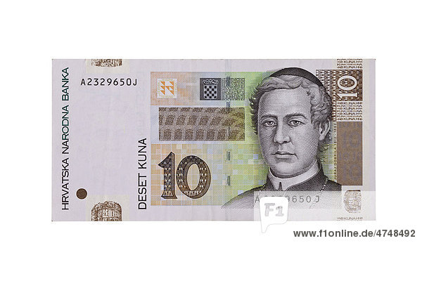 Croatian ten kuna bill