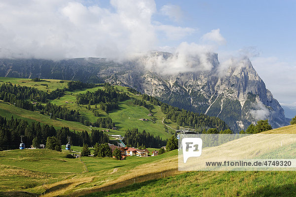 Seiseralm mit Schlern  Südtirol  Italien  Europa