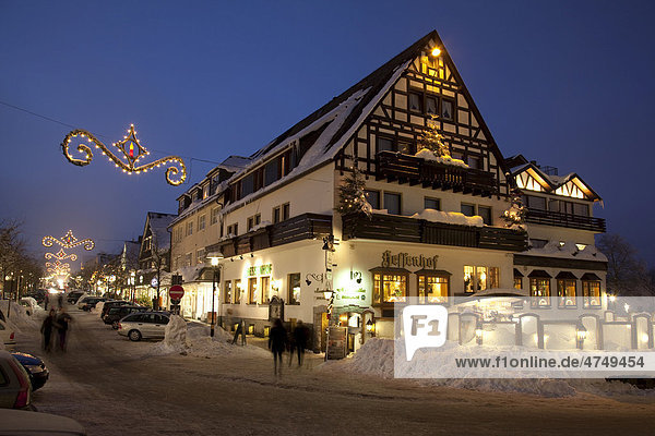 Hessenhof Hotel  Am Waltenberg  winter market  Winterberg  Sauerland region  North Rhine-Westphalia  Germany  Europe