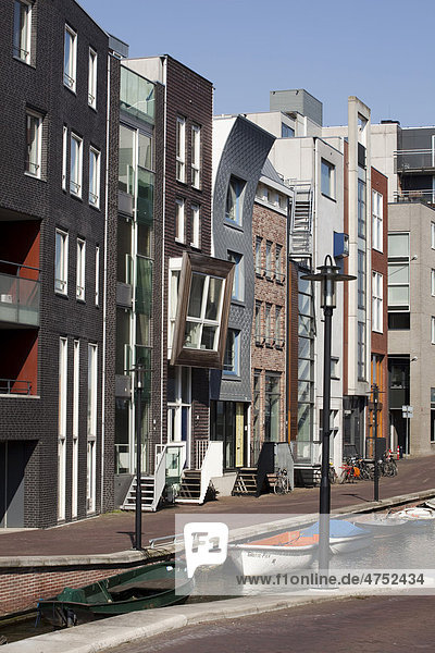 Neuer Wohnungsbau auf der aufgeschütteten Java Eiland  Amsterdam  Holland  Niederlande  Europa