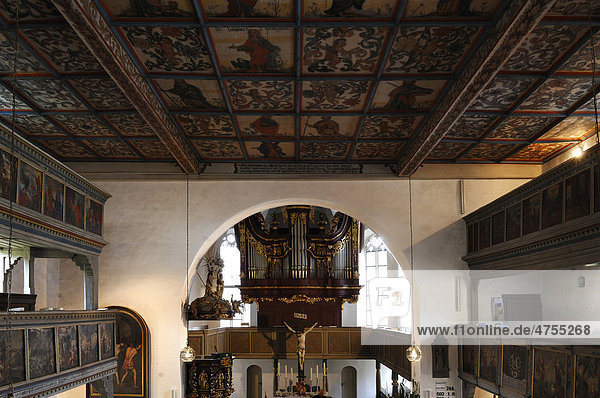 Interior With Painted Coffered Ceiling Michaels Kirche