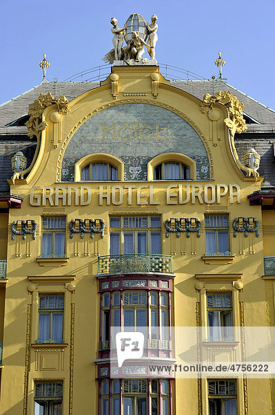 Grand Hotel Europa im Jugendstil  Wenzelsplatz  Prag  Böhmen  Tschechien  Europa