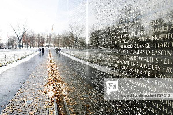 Vietnam Memorial in Washington DC  USA  America