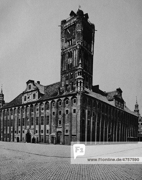 Rathaus von Thorn  Polen  historische Aufnahme  ca. 1899
