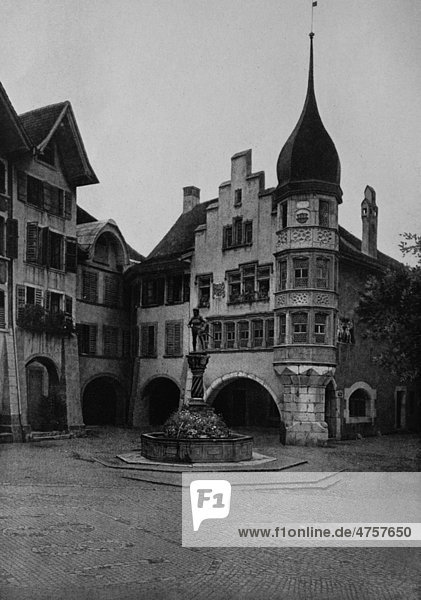Zunfthaus in Biel  Kanton Bern  Schweiz  Europa  historische Aufnahme von ca. 1900
