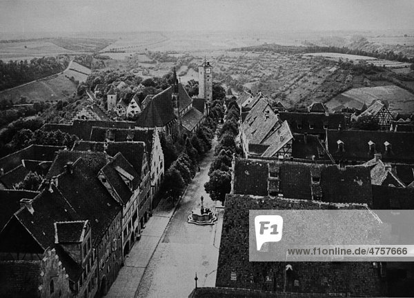 Blick vom Rathausturm  Rothenburg ob der Tauber  Bayern  Deutschland  Europa  historische Aufnahme von ca. 1900