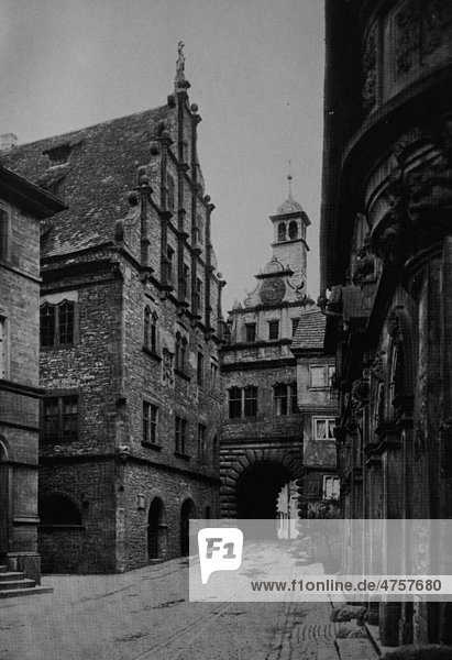 Rathaus von Marktbreit  Bayern  Deutschland  Europa  historische Aufnahme von ca. 1900