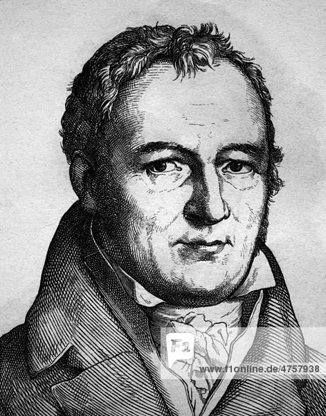 Johann Peter Hebel  Theologe und deutscher Dichter  1760 - 1826  Porträt  historische Illustration  1880