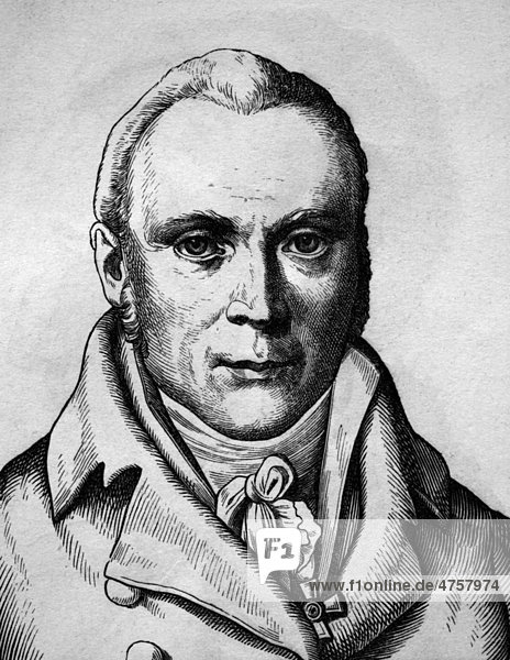Johann Friedrich Blumenbach  1752 - 1840  Porträt  historische Illustration  1880