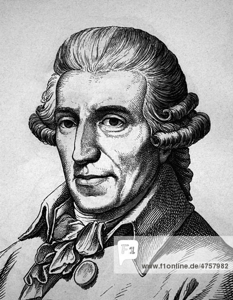 Joseph Haydn  1732 - 1809  Porträt  historische Illustration  1880