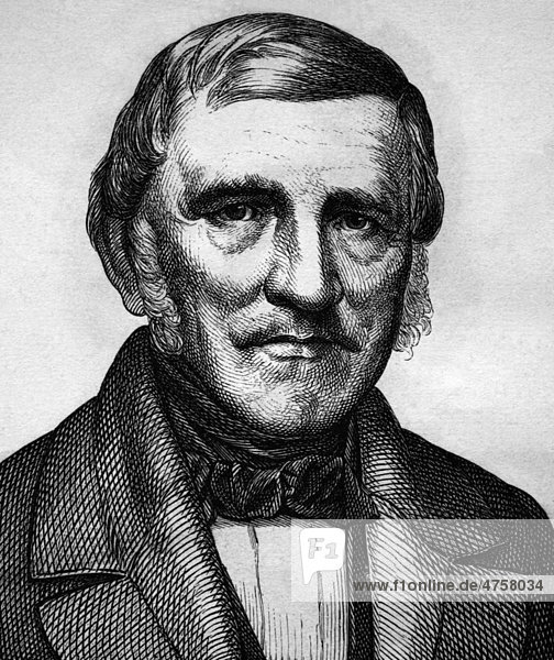 Johann Franz Encke  1791 - 1865  Astronom  Porträt  historische Illustration  1880