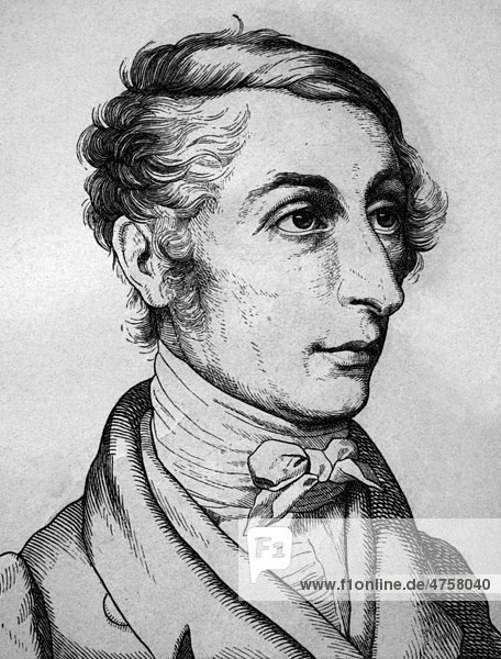 Carl Maria von Weber  1786 - 1828  Komponist  Porträt  historische Illustration  1880