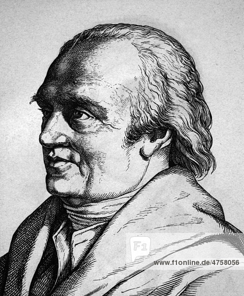 Friedrich Wilhelm Herschel  1738 - 1822  Astronom  Porträt  historische Illustration  1880