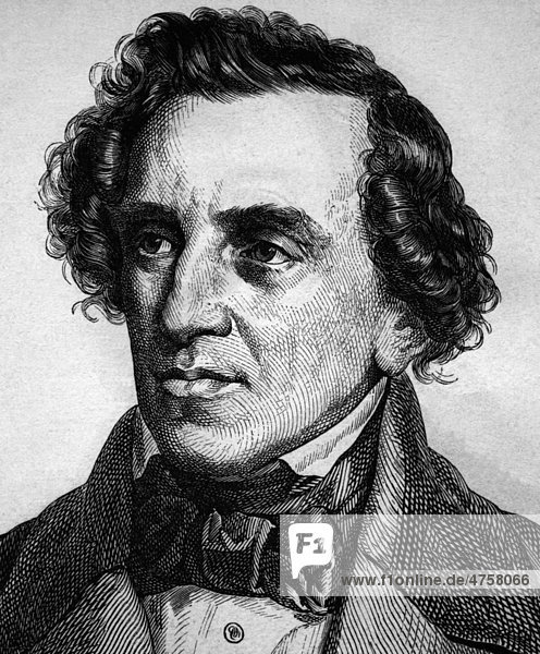 Giacomo Meyerbeer  1794 - 1864  Musiker und Erfinder  Porträt  historische Illustration  1880