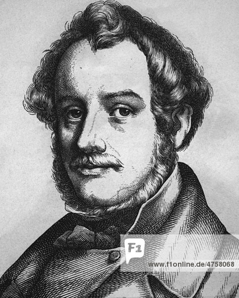 Ludwig Michael von Schwanthaler  1802 - 1848  Bildhauer  Porträt  historische Illustration  1880