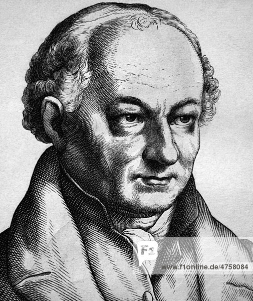 Christoph Friedrich Perthes  1772-1843  deutscher Buchhändler und Verleger  historische Illustration  Porträt  1880