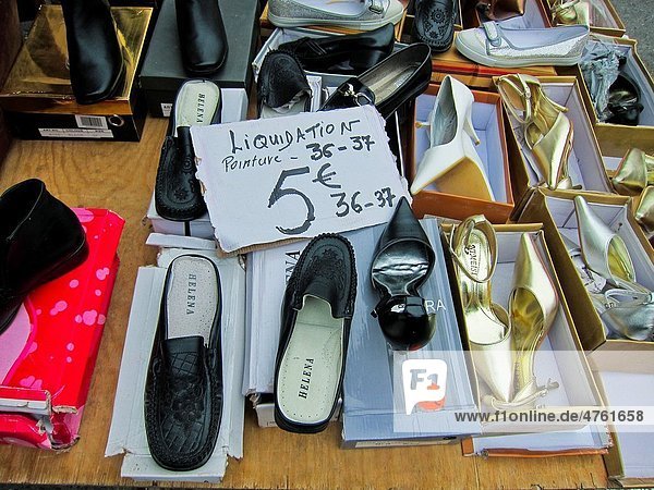 Paris  France  Flea Market Shopping  Woman´s Shoes  Montreuil