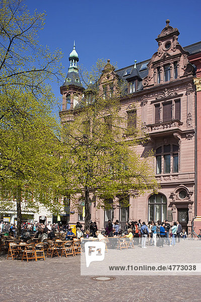 Universitaetsplatz  University Square  Heidelberg  Neckar  Palatinate  Baden-Wuerttemberg  Germany  Europe