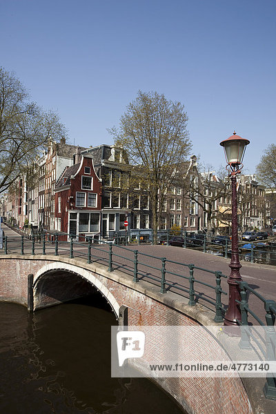 Reguliersgracht Ecke Keizersgracht nahe Rembrandtsplein  Amsterdam  Holland  Niederlande  Europa