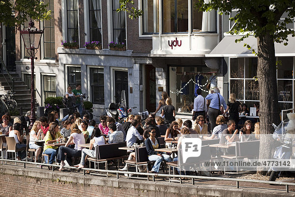 Restaurant an der Prinsengracht Amsterdam Holland Niederlande Europa