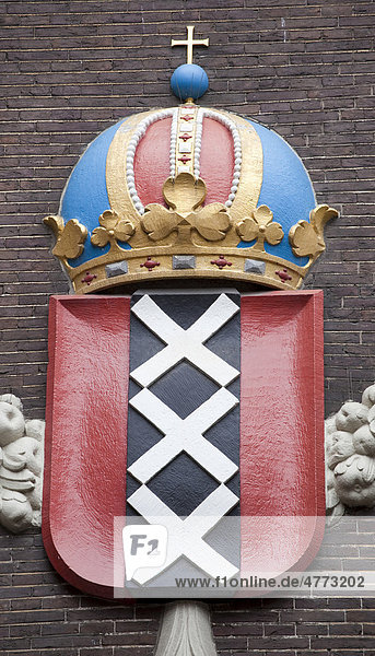Coat of arms of Amsterdam  Amsterdam  Holland  Netherlands  Europe