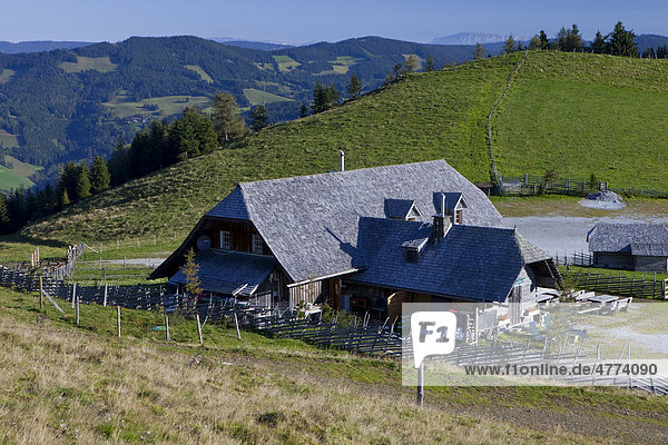 Stoakoglhuette mountain lodge  Almenland area  Styria  Austria  Europe