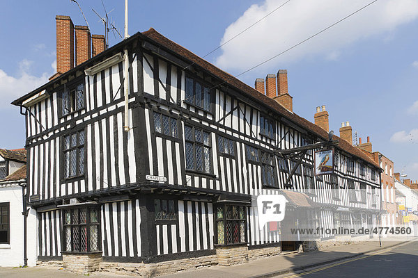 Das historische Gasthaus und Hotel Falcon  Chapel Street  Stratford-upon-Avon  Grafschaft Warwickshire  England  Großbritannien  Europa