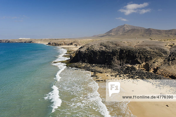 Papagayo Strand bei Playa Blanca Lanzarote Kanarische Inseln Spanien Europa