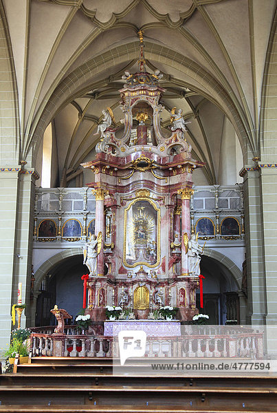 Gnadenaltar in der Wallfahrtskirche Maria im Sand  Dettelbach  Landkreis Kitzingen  Unterfranken  Bayern  Deutschland  Europa