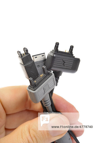 Various plugs for mobile phone charging connections  micro-USB plug standardization in 2011