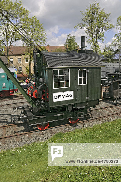 A Demag steam crane from 1927 at the German Steam Locomotive Museum  Neuenmarkt  Franconia  Bavaria  Germany  Europe