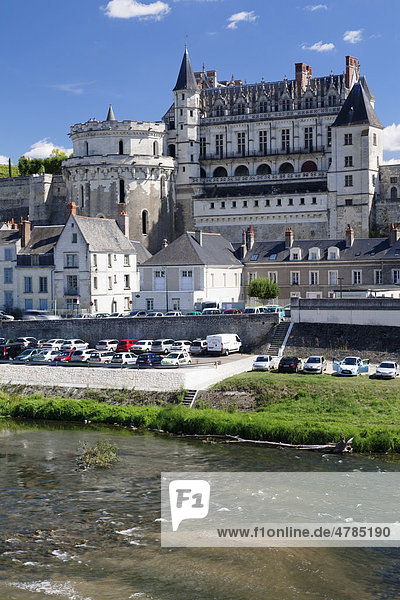 Altstadt mit Schloss  Amboise  Department Indre-et-Loire  Region Centre  Frankreich  Europa