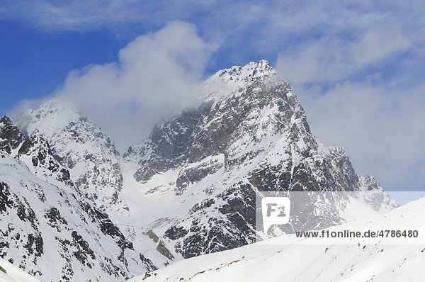 Gipfel des Piz Buin  Engadin  Graubünden  Schweiz  Europa