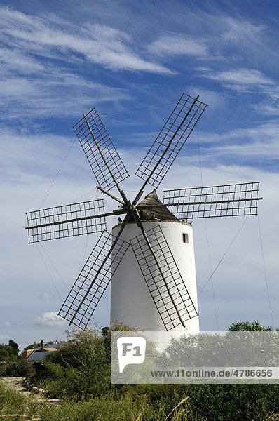 Windmühle Sa Punta des Moli  Sant Antoni de Portmany  Ibiza  Pityusen  Balearen  Spanien  Europa