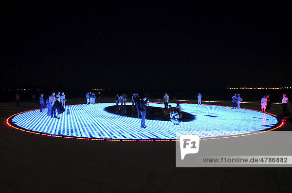 Nachtaufnahme Gruss An Die Sonne Zadar Republik Kroatien Europa