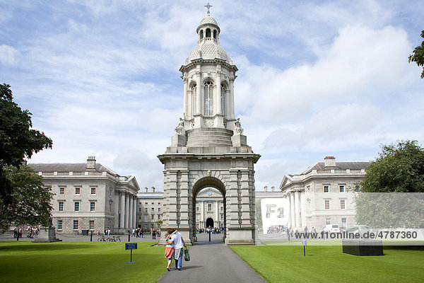 Campanile clock tower  Trinity College  Dublin  Republic of Ireland  Europe