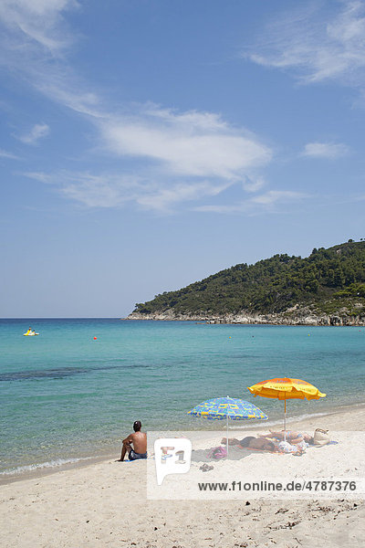 Platanitsi Strand auf der Halbinsel Sithonia  Chalkidiki  Makedonien  Griechenland  Europa