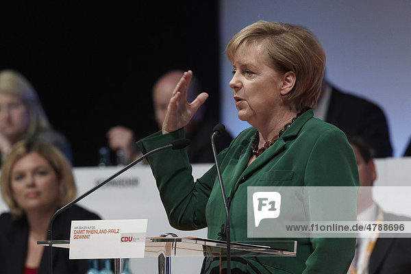 Bundeskanzlerin Angela Merkel  Mainz  Rheinland-Pfalz  Deutschland  Europa