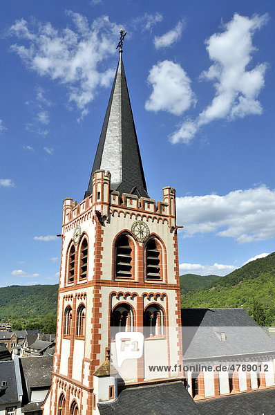 Peterskirche in Bacharach  Unesco-Welterbe Oberes Mittelrheintal  Bacharach  Rheinland Pfalz  Deutschland  Europa