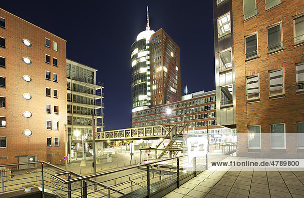 Hanseatic Trade Center and Sandtorkai quay  Hafencity of Hamburg  Germany  Europe