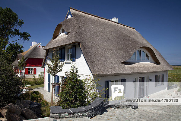 Thatched house  Baltic Sea resort town of Ahrenshoop  Fischland  Mecklenburg-Western Pomerania  Germany  Europe