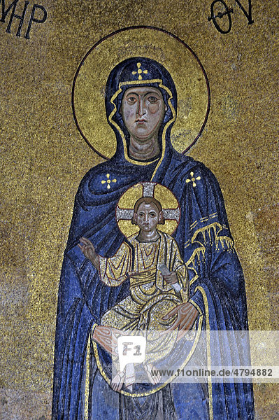 Marien-Fresk in der Apsis  Muttergotteskirche  Gelati-Kloster  UNESCO Weltkulturerbe  Kutaisi  Imeretien  Georgien  Vorderasien