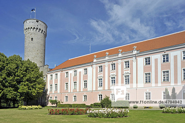 Schloss  Ordensburg des Deutschen Ritterordens  Bergfried Langer Hermann  Regierungssitz  Sitz des Parlamentes  Tallinn  ehemals Reval  Estland  Baltikum  Nordeuropa